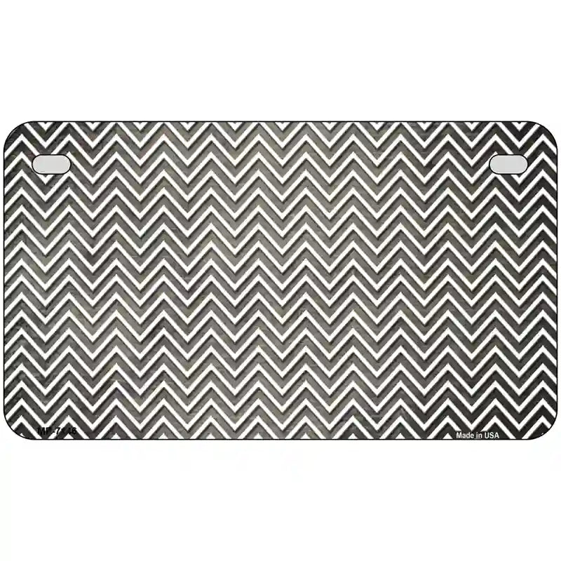 Tan White Small Chevron Oil Rubbed Metal Novelty License Plate 7" x 4" (MP)