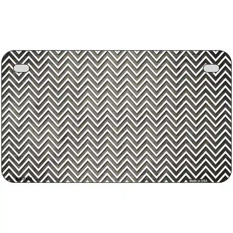 Tan White Small Chevron Oil Rubbed Metal Novelty License Plate 7" x 4" (MP)