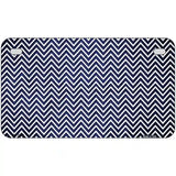 Blue White Small Chevron Oil Rubbed Metal Novelty License Plate 7" x 4" (MP)