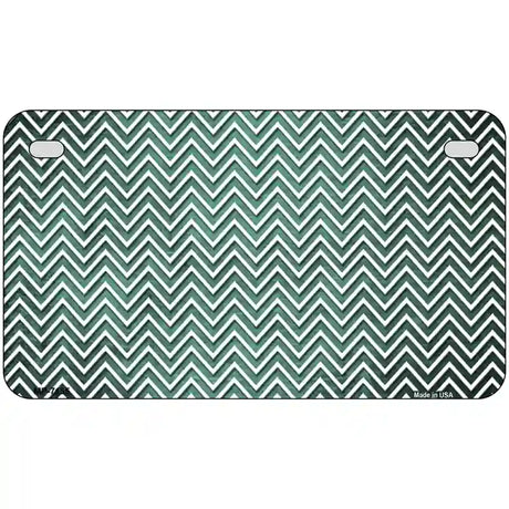 Mint White Small Chevron Oil Rubbed Metal Novelty License Plate 7" x 4" (MP)