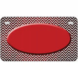 Red White Small Chevron Oval Oil Rubbed Metal Novelty License Plate 7" x 4" (MP)