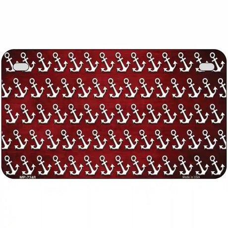 Red White Anchor Oil Rubbed Metal Novelty License Plate 7" x 4" (MP)