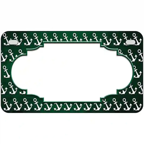 Green White Anchor Scallop Oil Rubbed Metal Novelty License Plate 7" x 4" (MP)