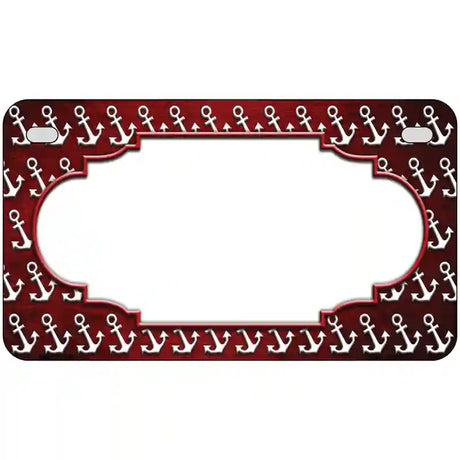 Red White Anchor Scallop Oil Rubbed Metal Novelty License Plate 7" x 4" (MP)