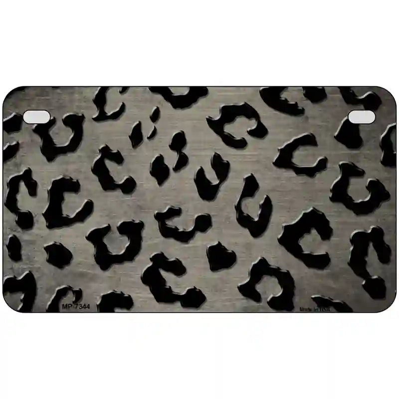 Tan Black Cheetah Oil Rubbed Metal Novelty License Plate 7" x 4" (MP)