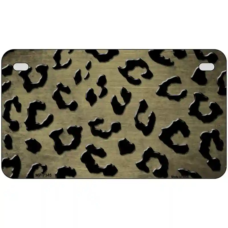 Gold Black Cheetah Oil Rubbed Metal Novelty License Plate 7" x 4" (MP)