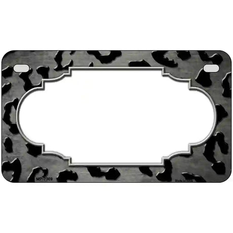 Gray Black Cheetah Scallop Oil Rubbed Metal Novelty License Plate 7" x 4" (MP)