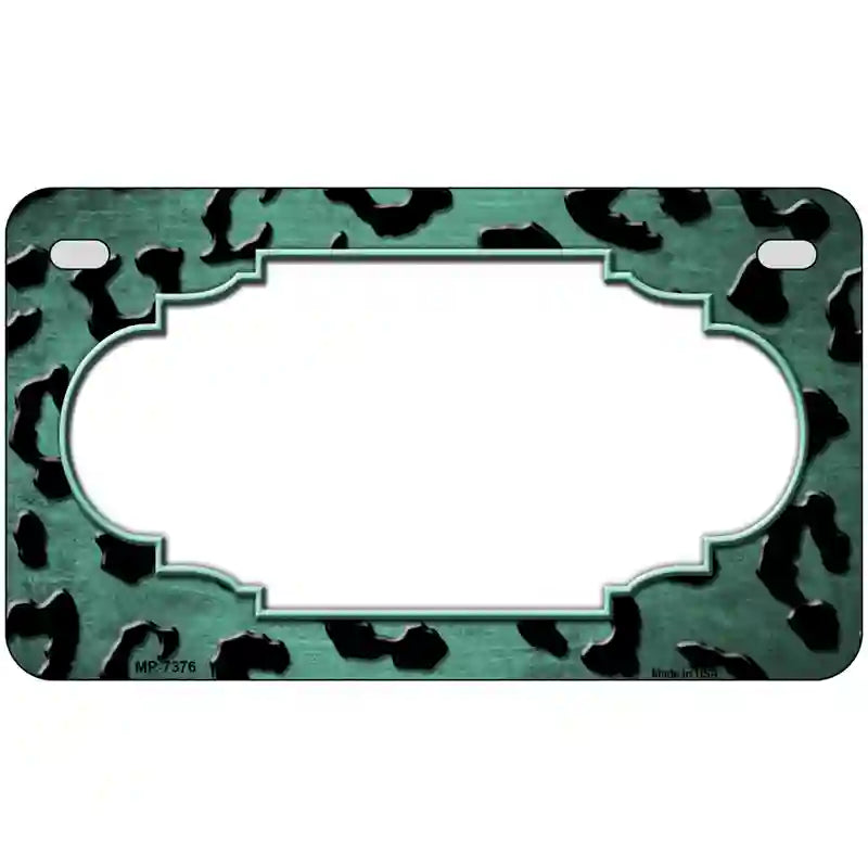 Mint Black Cheetah Scallop Oil Rubbed Metal Novelty License Plate 7" x 4" (MP)