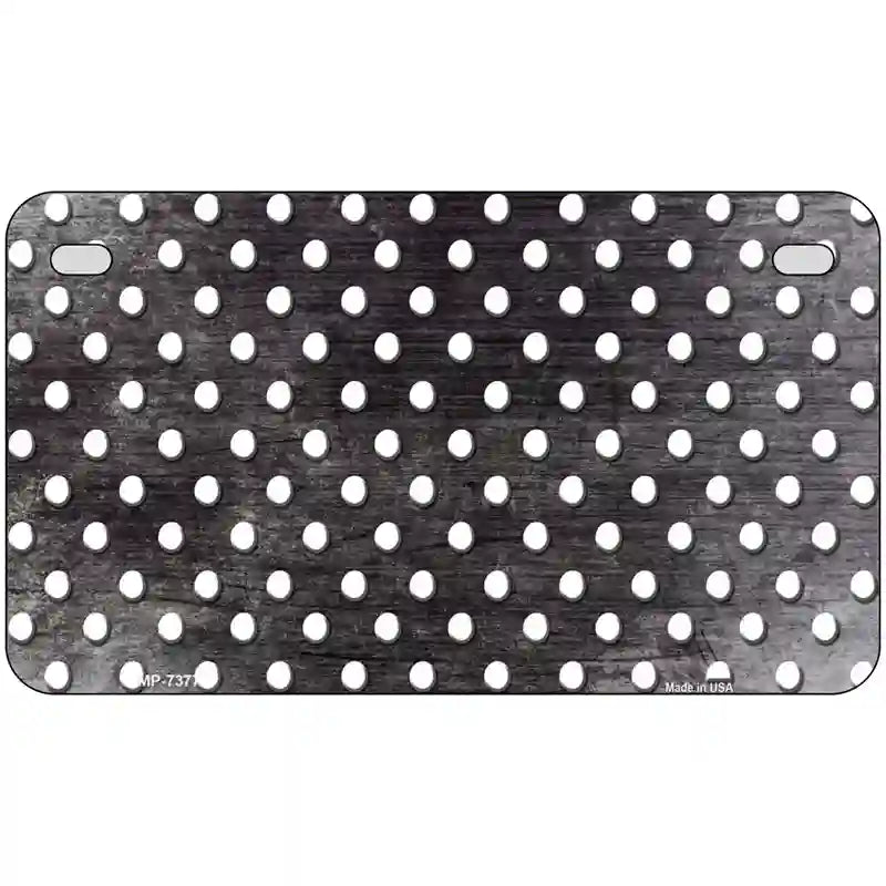 Black White Small Dots Oil Rubbed Metal Novelty License Plate 7" x 4" (MP)