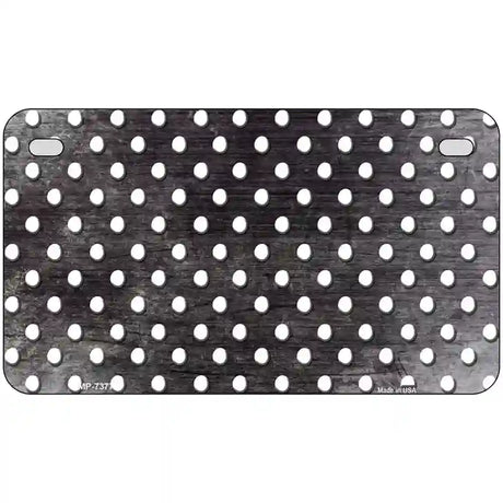 Black White Small Dots Oil Rubbed Metal Novelty License Plate 7" x 4" (MP)