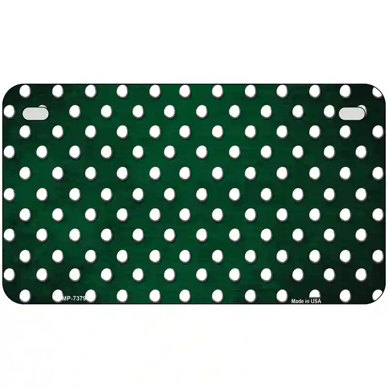 Green White Small Dots Oil Rubbed Metal Novelty License Plate 7" x 4" (MP)