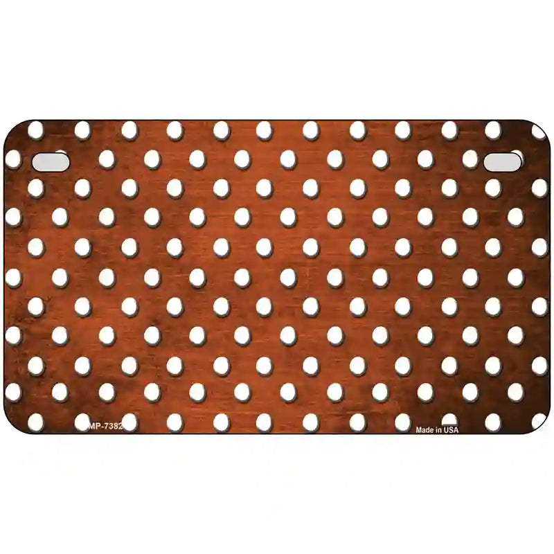 Orange White Small Dots Oil Rubbed Metal Novelty License Plate 7" x 4" (MP)