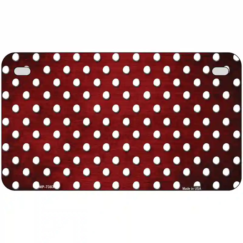 Red White Small Dots Oil Rubbed Metal Novelty License Plate 7" x 4" (MP)