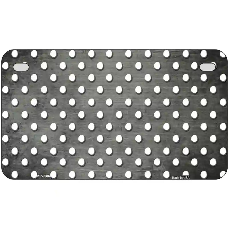 Gray White Small Dots Oil Rubbed Metal Novelty License Plate 7" x 4" (MP)