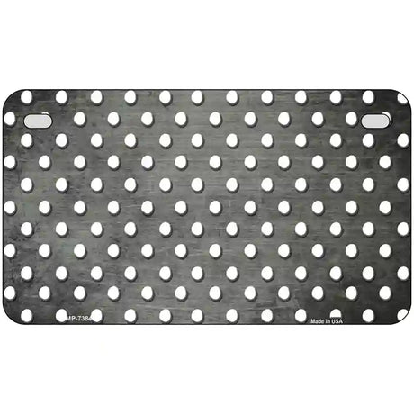 Gray White Small Dots Oil Rubbed Metal Novelty License Plate 7" x 4" (MP)