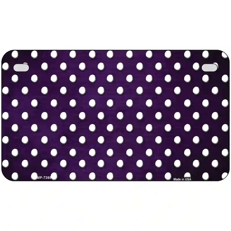 Purple White Small Dots Oil Rubbed Metal Novelty License Plate 7" x 4" (MP)