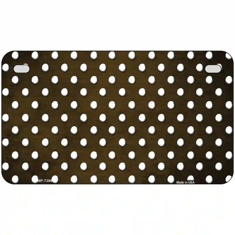 Brown White Small Dots Oil Rubbed Metal Novelty License Plate 7" x 4" (MP)