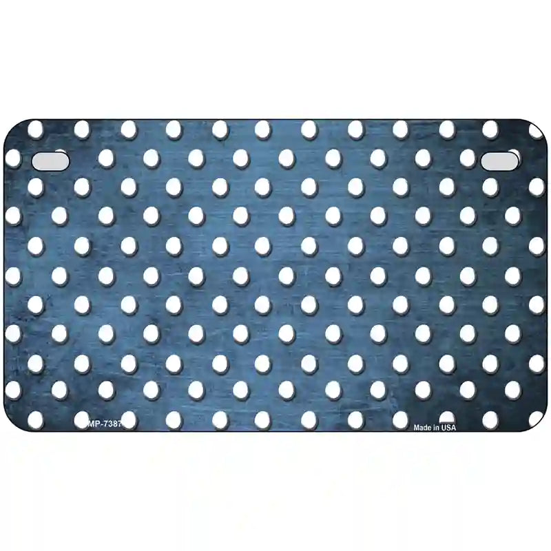 Light Blue White Small Dots Oil Rubbed Metal Novelty License Plate 7" x 4" (MP)