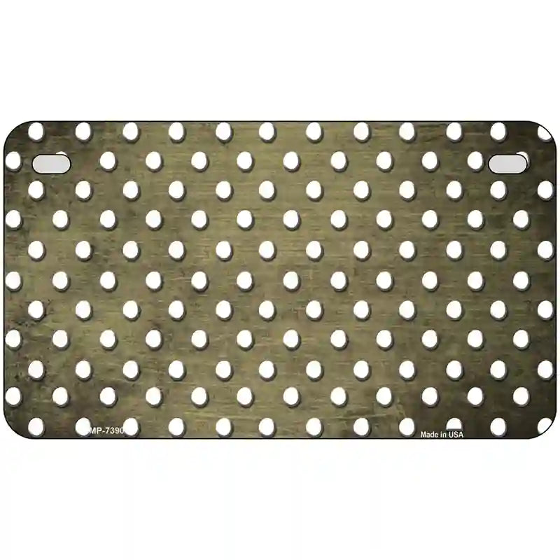 Gold White Small Dots Oil Rubbed Metal Novelty License Plate 7" x 4" (MP)