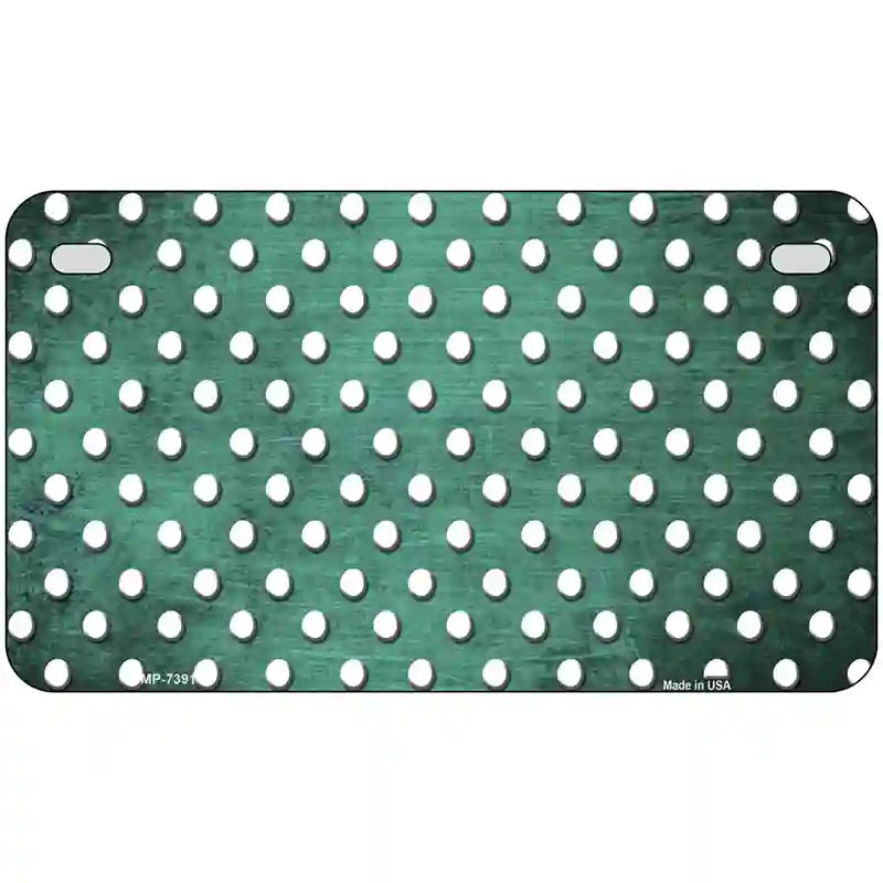 Mint White Small Dots Oil Rubbed Metal Novelty License Plate 7" x 4" (MP)