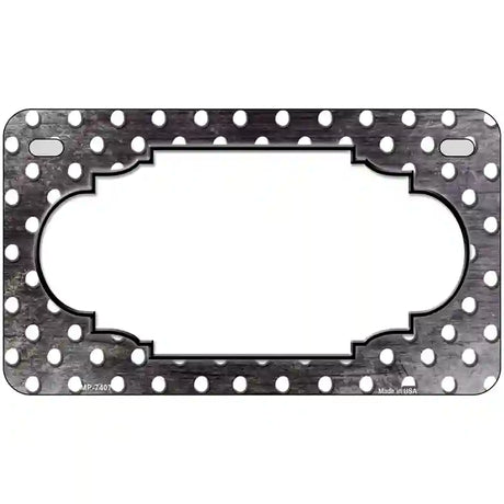 Black White Small Dots Scallop Oil Rubbed Metal Novelty License Plate 7" x 4" (MP)