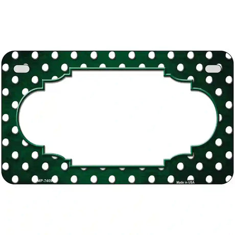 Green White Small Dots Scallop Oil Rubbed Metal Novelty License Plate 7" x 4" (MP)