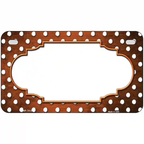 Orange White Small Dots Scallop Oil Rubbed Metal Novelty License Plate 7" x 4" (MP)