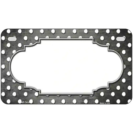 Gray White Small Dots Scallop Oil Rubbed Metal Novelty License Plate 7" x 4" (MP)