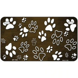 Brown White Paw Oil Rubbed Metal Novelty License Plate 7" x 4" (MP)