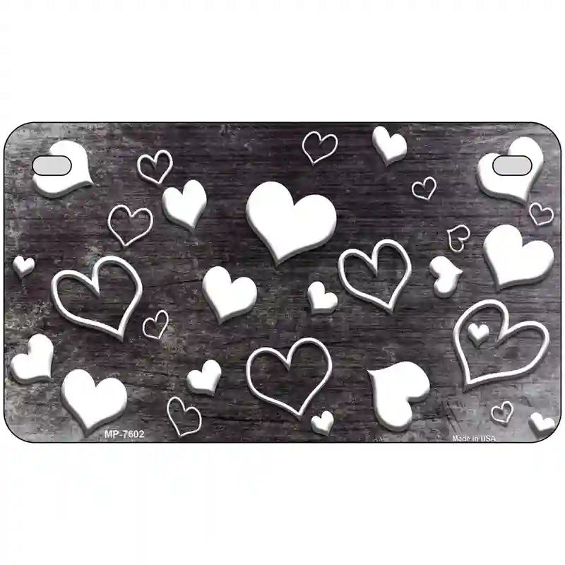 Black White Love Oil Rubbed Metal Novelty License Plate 7" x 4" (MP)