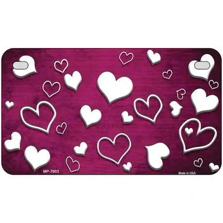 Pink White Love Oil Rubbed Metal Novelty License Plate 7" x 4" (MP)