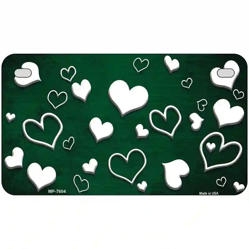 Green White Love Oil Rubbed Metal Novelty License Plate 7" x 4" (MP)