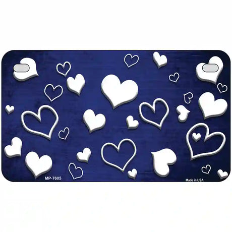 Blue White Love Oil Rubbed Metal Novelty License Plate 7" x 4" (MP)