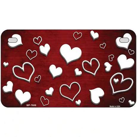 Red White Love Oil Rubbed Metal Novelty License Plate 7" x 4" (MP)