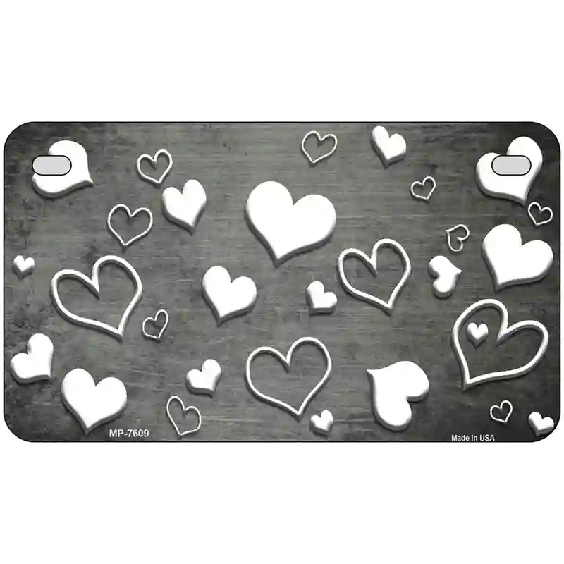 Gray White Love Oil Rubbed Metal Novelty License Plate 7" x 4" (MP)