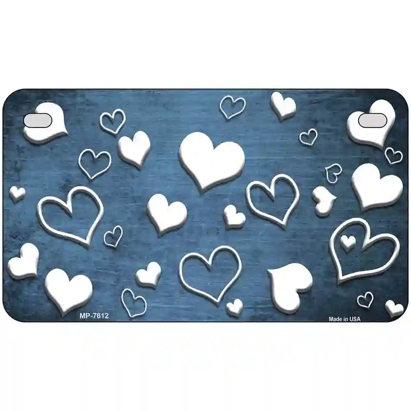 Light Blue White Love Oil Rubbed Metal Novelty License Plate 7" x 4" (MP)