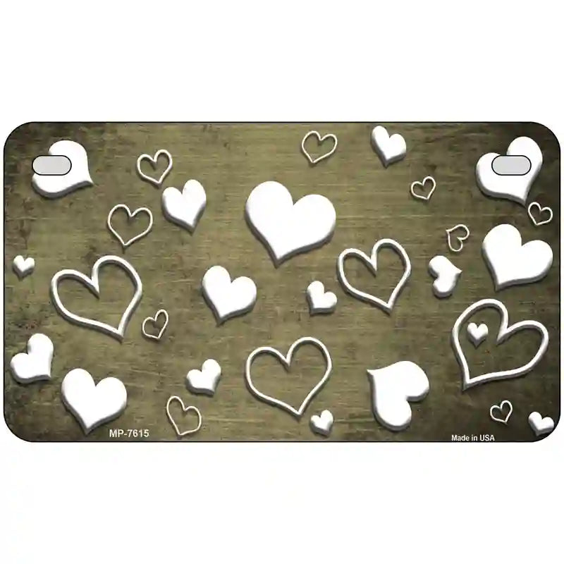 Gold White Love Oil Rubbed Metal Novelty License Plate 7" x 4" (MP)