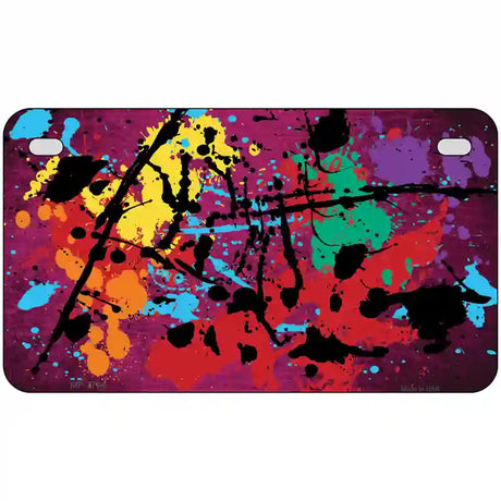 Pink Splatter Oil Rubbed Metal Novelty License Plate 7" x 4" (MP)