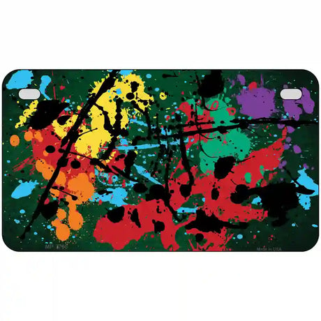 Green Splatter Oil Rubbed Metal Novelty License Plate 7" x 4" (MP)