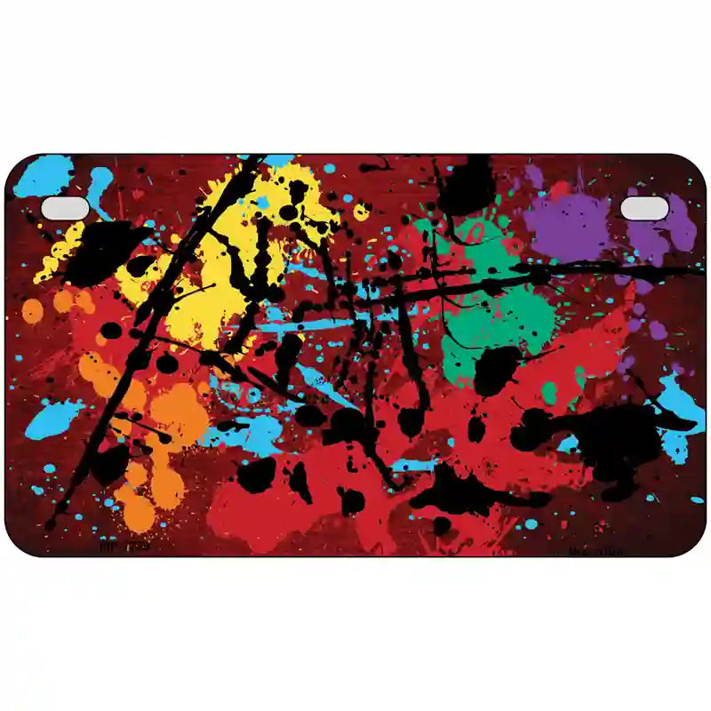 Red Splatter Oil Rubbed Metal Novelty License Plate 7" x 4" (MP)