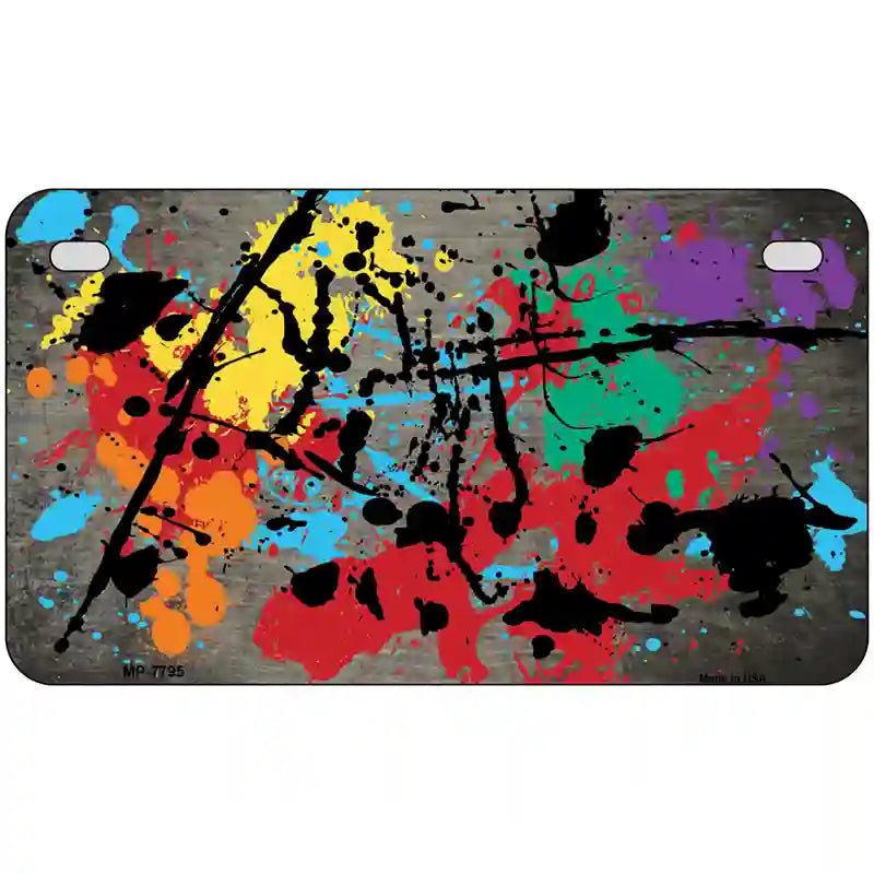 Tan Splatter Oil Rubbed Metal Novelty License Plate 7" x 4" (MP)