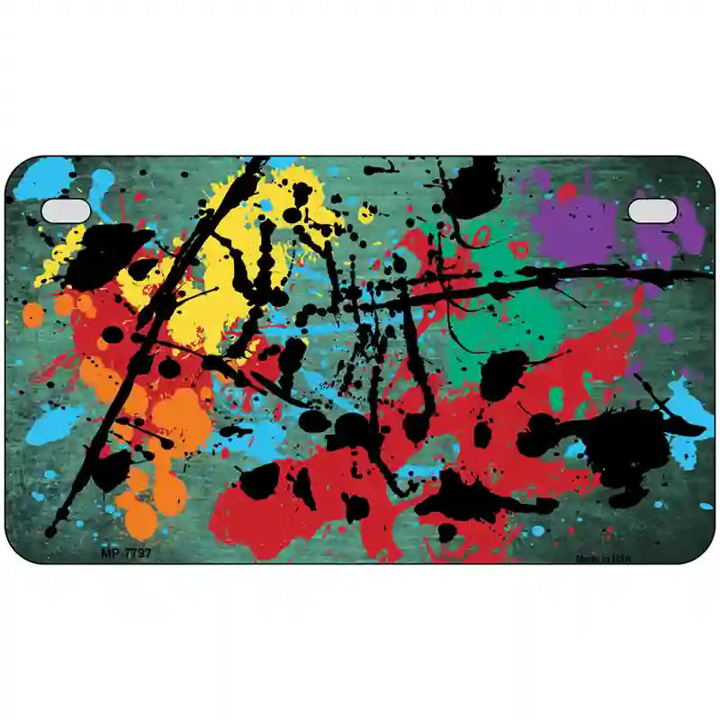 Mint Splatter Oil Rubbed Metal Novelty License Plate 7" x 4" (MP)