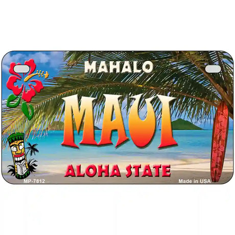 Maui Hawaii State Novelty Metal License Plate 7" x 4" (MP)