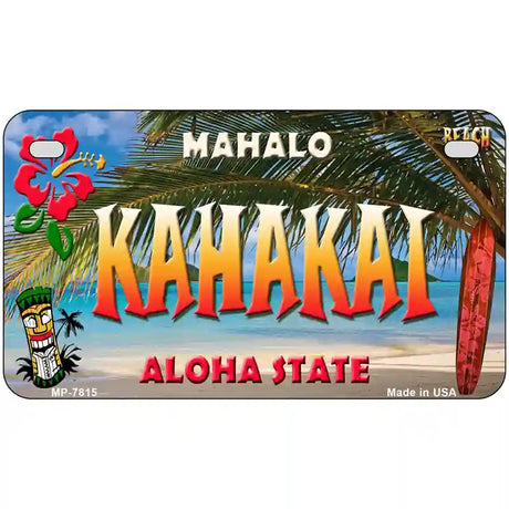 Kahakai Hawaii State Novelty Metal License Plate 7" x 4" (MP)