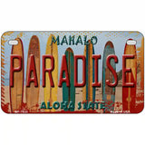 Paradise Surfboards Hawaii State Novelty Metal License Plate 7" x 4" (MP)