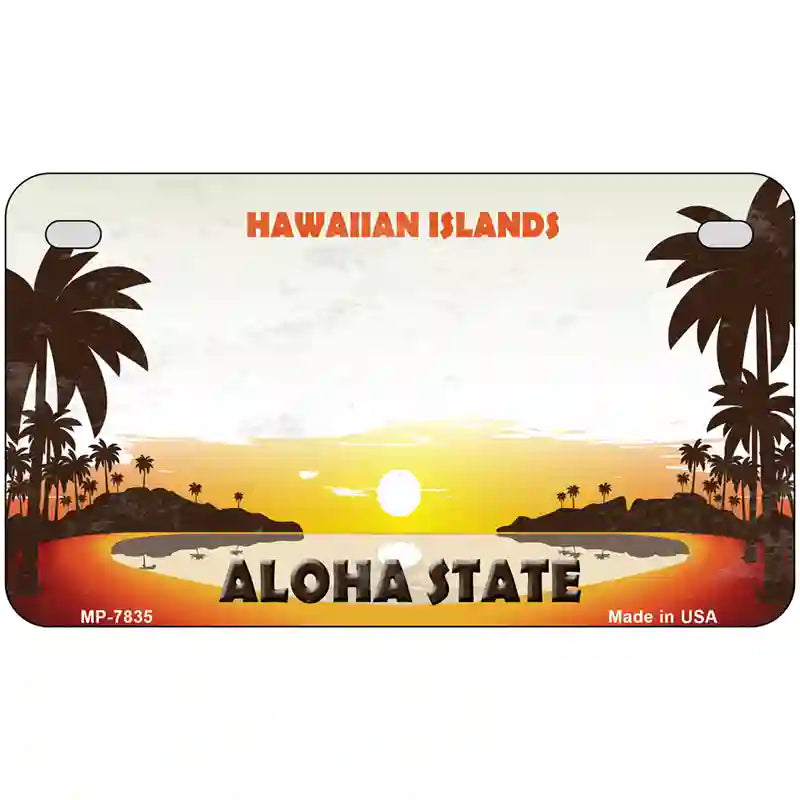 Hawaiian Islands Hawaii Blank State Novelty Metal License Plate 7" x 4" (MP)