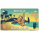 Hang Loose Hawaii Pineapple Novelty Metal License Plate 7" x 4" (MP)