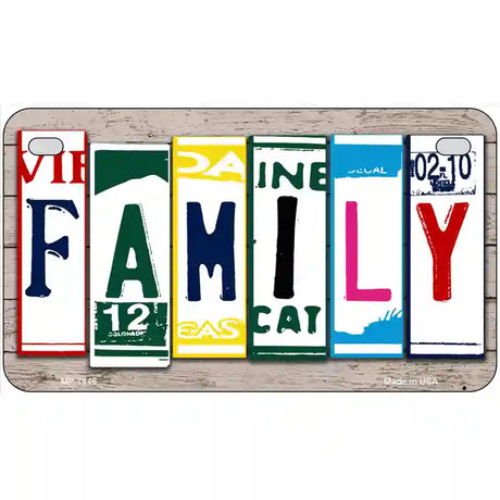 Family License Plate Art Wood Metal Novelty License Plate 7" x 4" (MP)