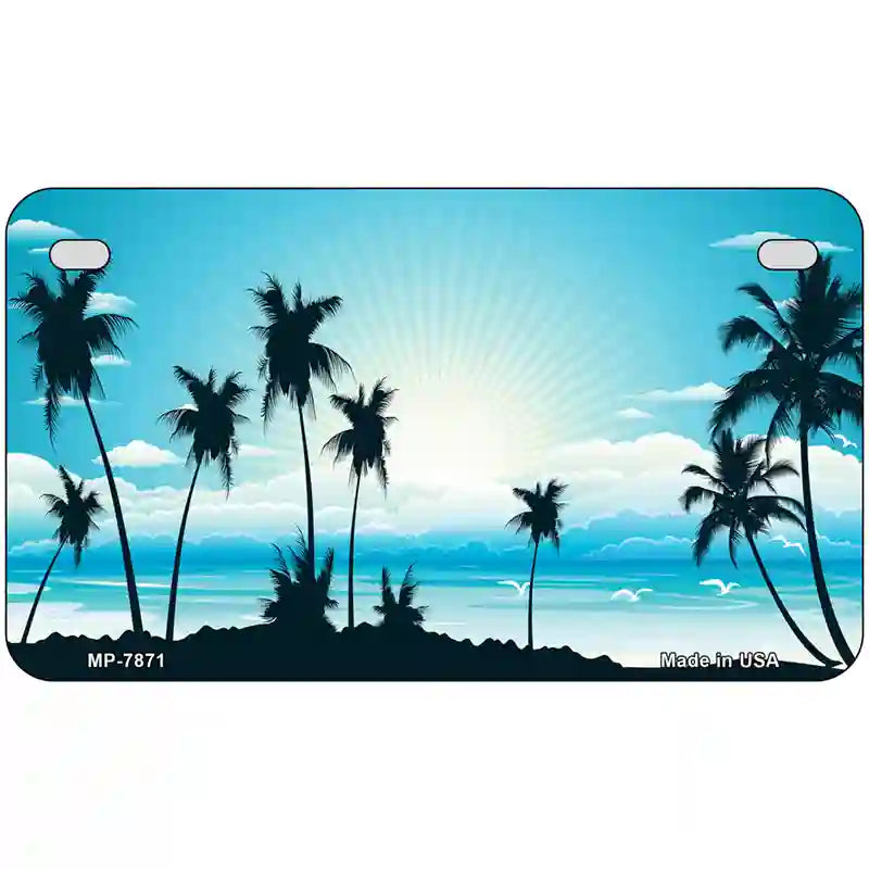 Sunset Blue Metal Novelty License Plate 7" x 4" (MP)