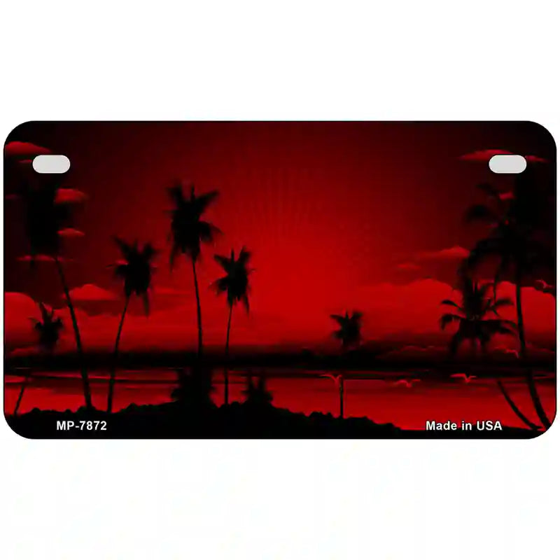 Sunset Red Metal Novelty License Plate 7" x 4" (MP)